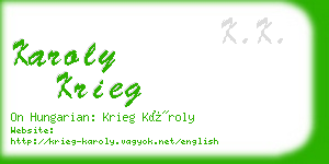 karoly krieg business card
